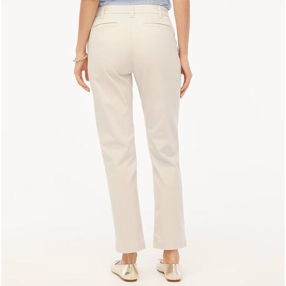 J.Crew High-Rise Girlfriend Chino Pants WMNS 6 Stone Gray Straight Leg Stretch - Picture 2 of 7